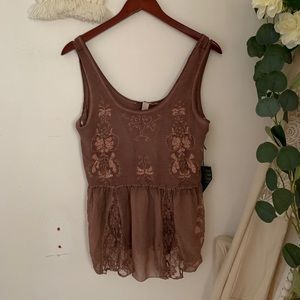 NWT Dusty Rose Lace Tunic